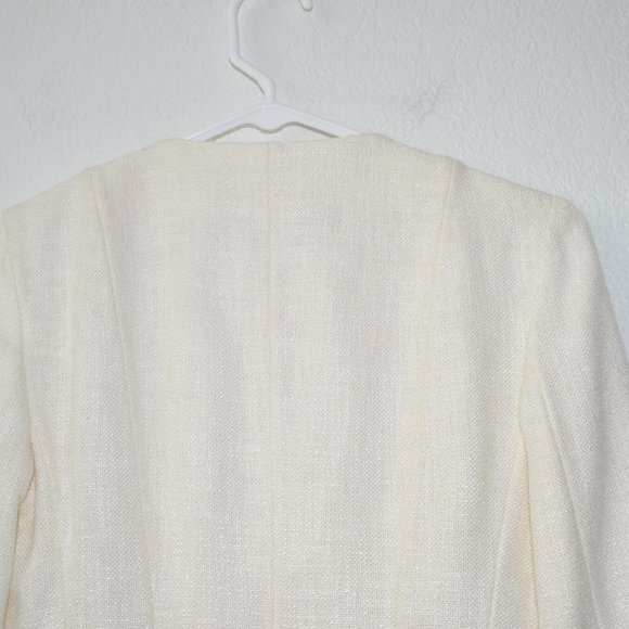 THEORY Tweed Movement Jacket Cream Size 00 - Picture 10 of 16